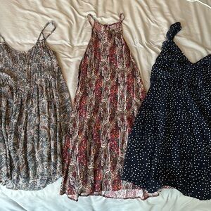 Bundle of three sundresses, American Eagle, and white fox